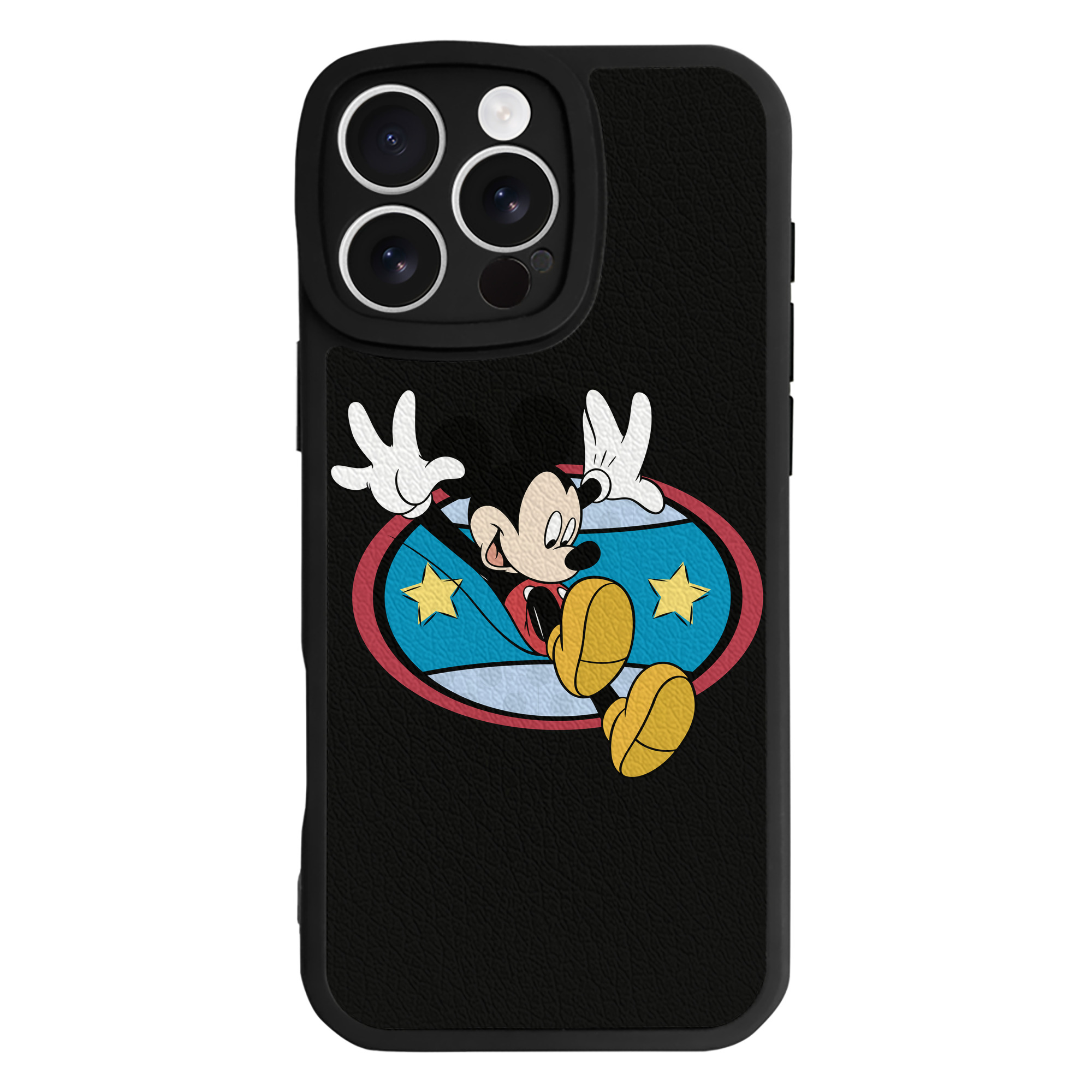 （画像用） ミッキーマウス Mickey Mouse 【iPhone 16シリーズ対応】シリコンスマホケース（レザー調） 材質：シリコン